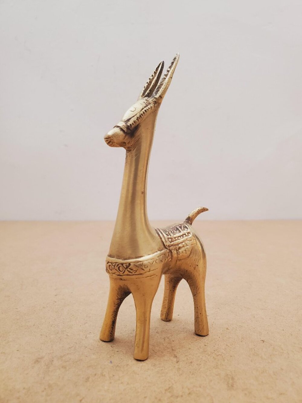 Vintage Brass Modernist Donkey Figurine - Vintage Brass Llama / MCM Brass Burro